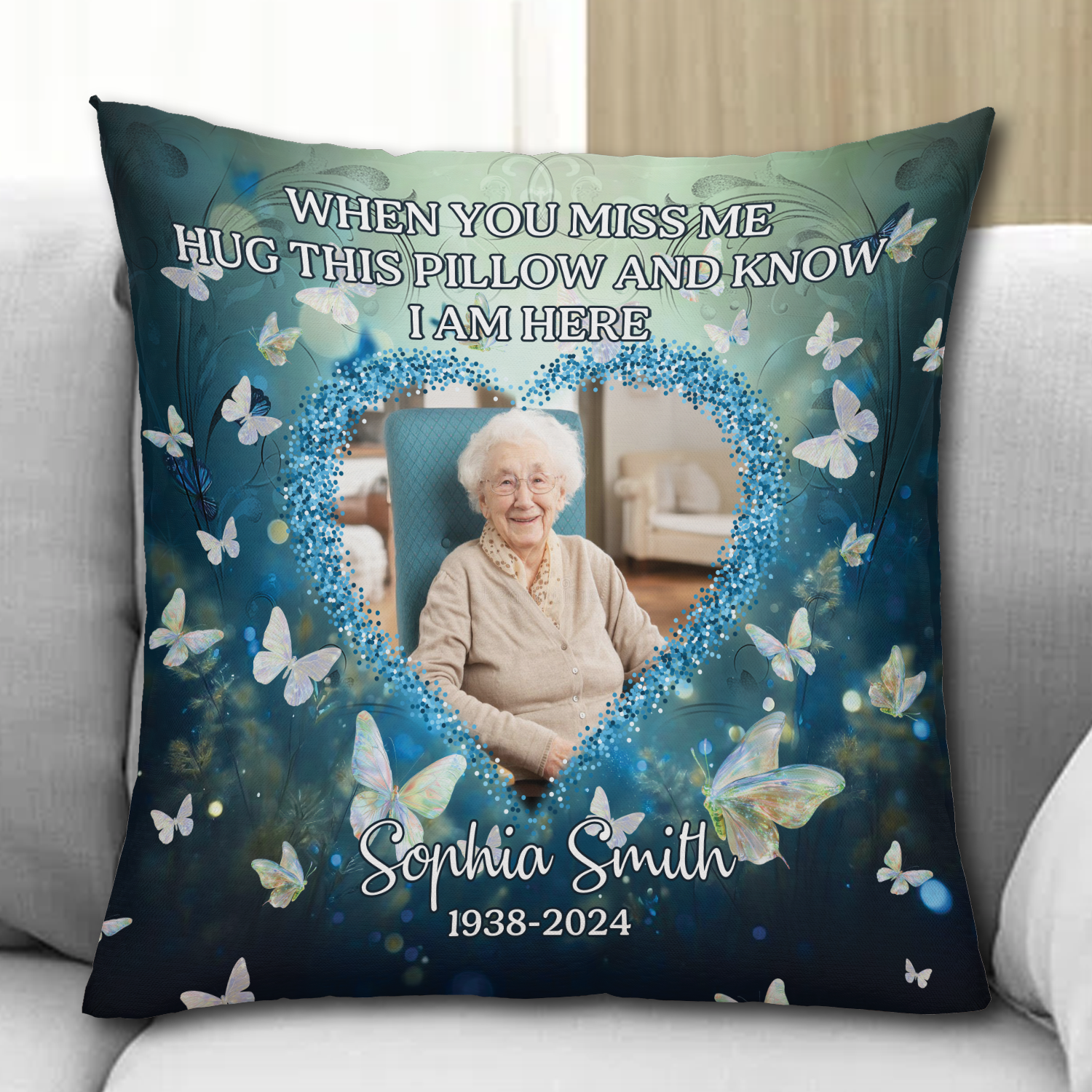 Have No Fear Hug This Pillow Butterfly Pillow - Memorial Pillow