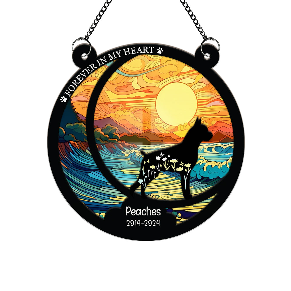 Memorial Personalized Dog Ornament - Sympathy Gift For Pet Owners, Pet Lovers - Window Hanging Suncatcher Ornament