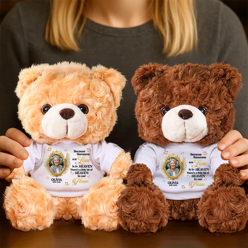 Forever In Our Hearts Angel - Memorial Personalized Custom Teddy Bear Plush