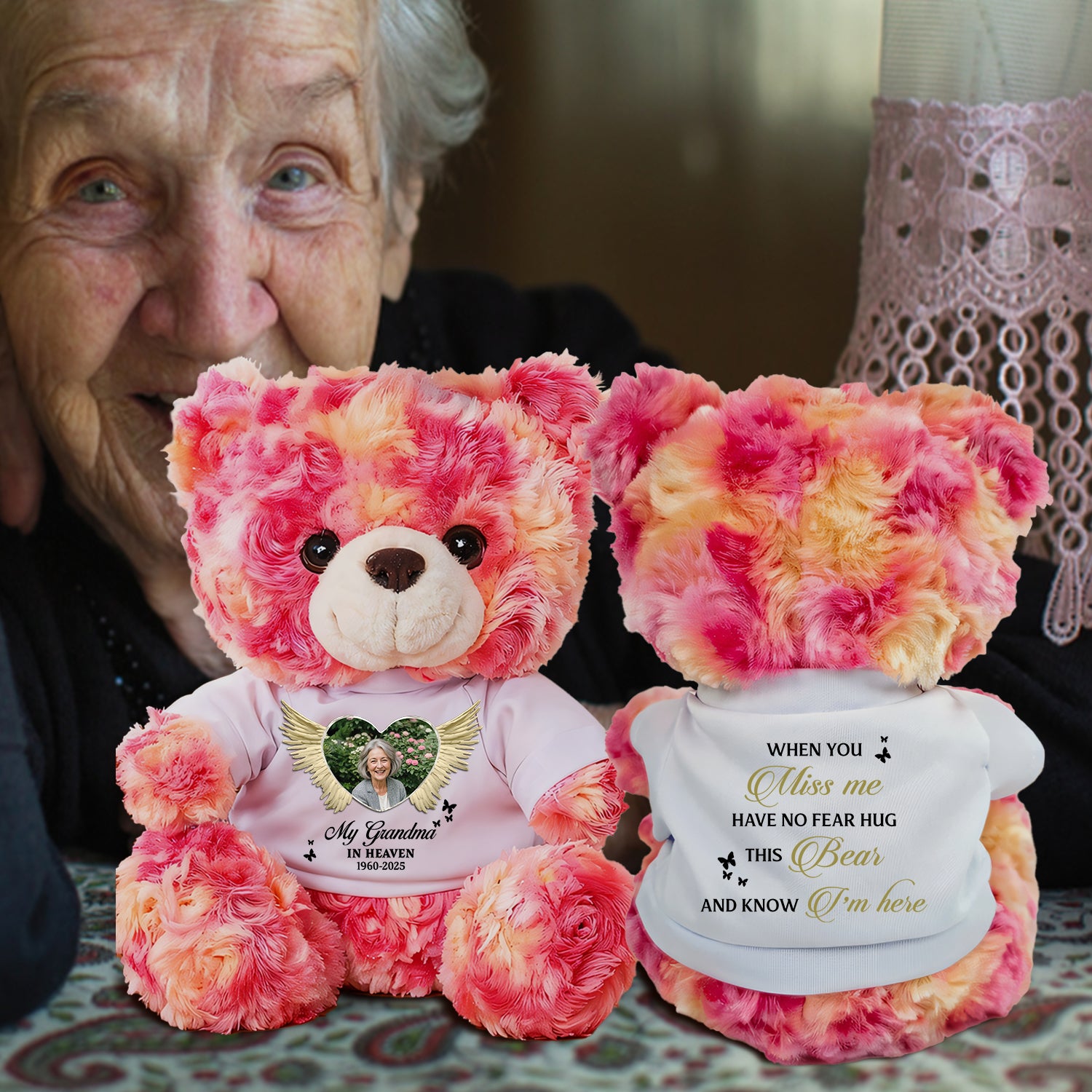 A Hug From Heaven - Memorial Personalized Custom Teddy Bear Plush