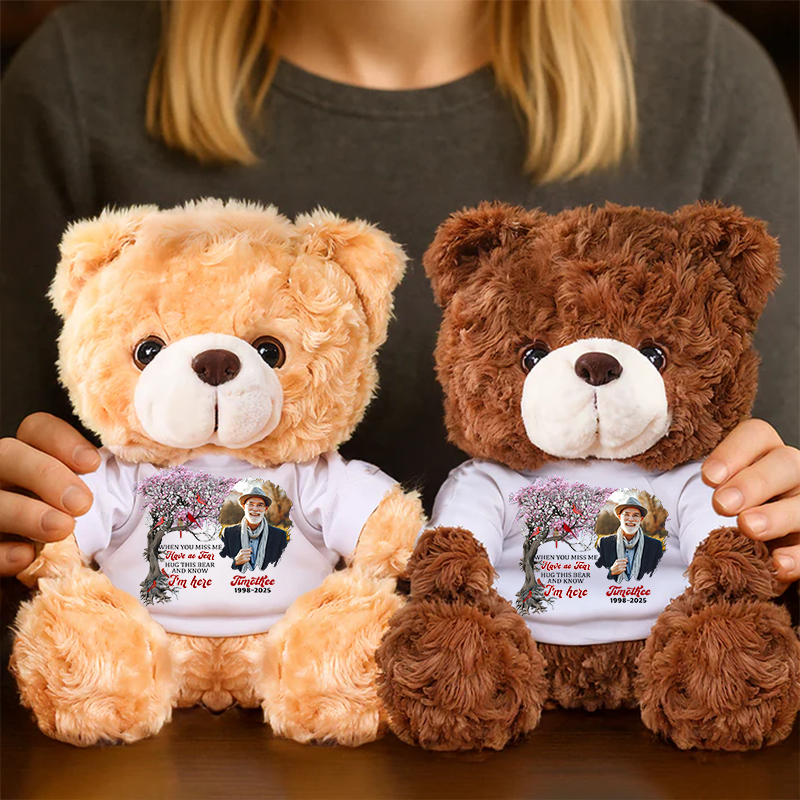 Hug This Bear Tree - Memorial Personalized Custom Teddy Bear Plus
