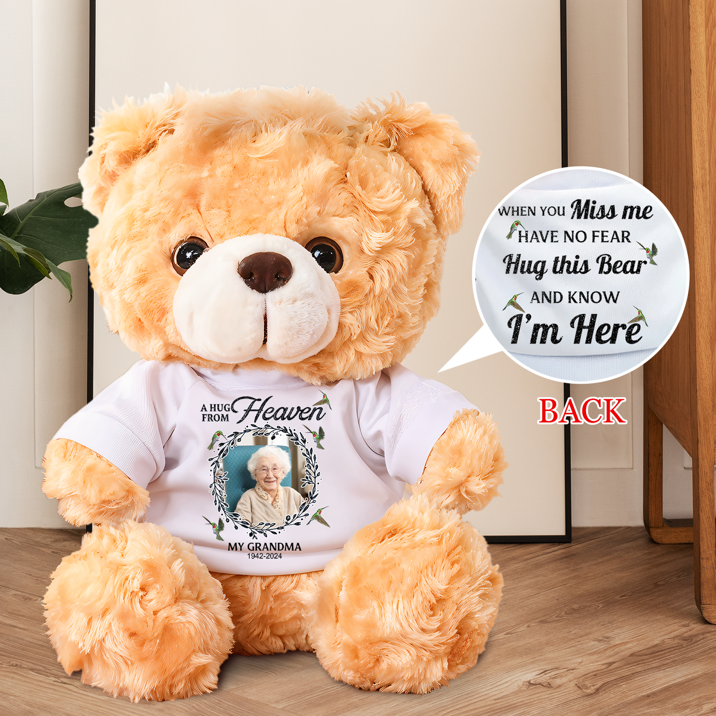 A hug From Heaven Butterfly - Memorial Personalized Custom Teddy Bear Plush