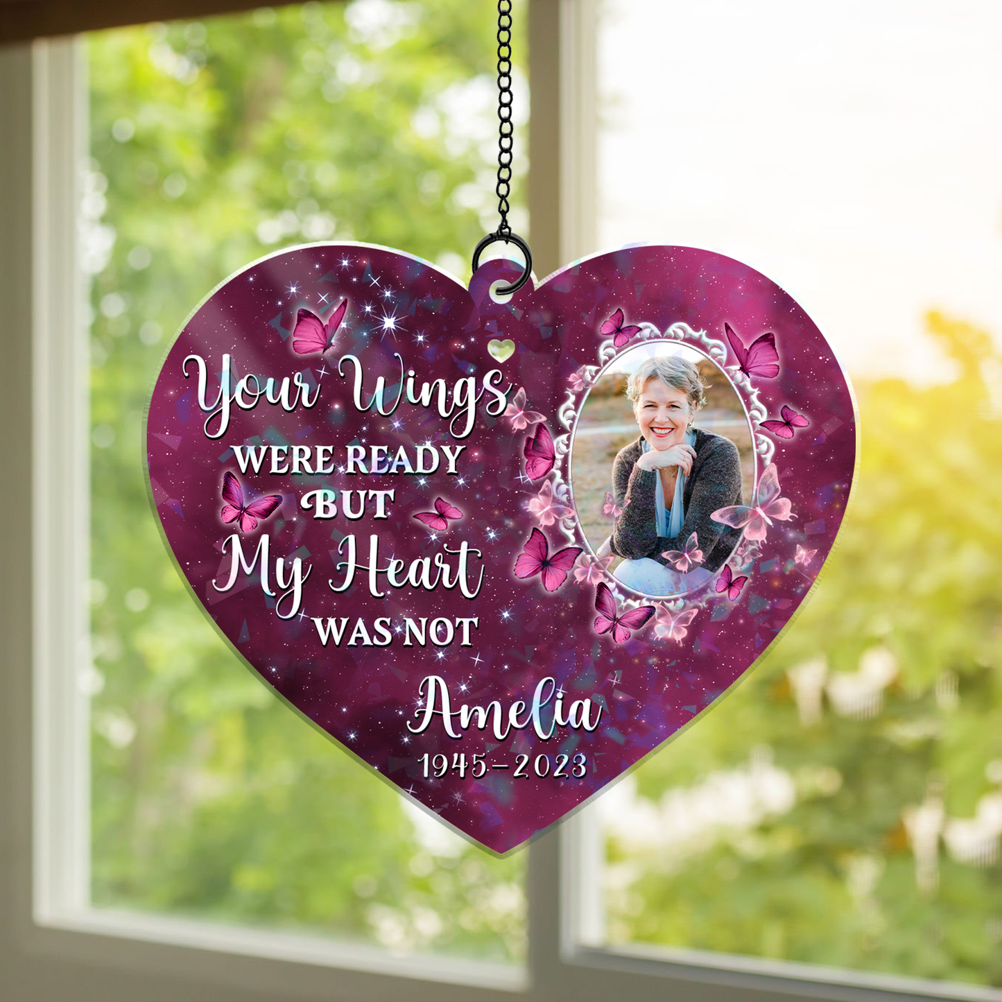 Your Wings Were Ready, But My Heart Was Not - Custom Shape Hologram Ornament