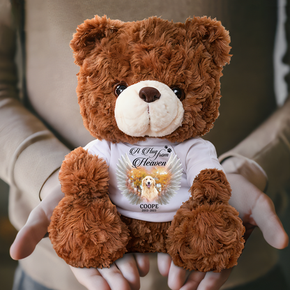 A hug From Heaven Pet Lover - Memorial Personalized Custom Teddy Bear Plush