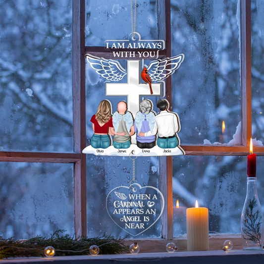 I Am Always With You - 2 Layered Suncatcher with Charm - Memorial Gift