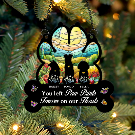 You Left Pawprints On My Heart - Custom Shape Hologram Ornament