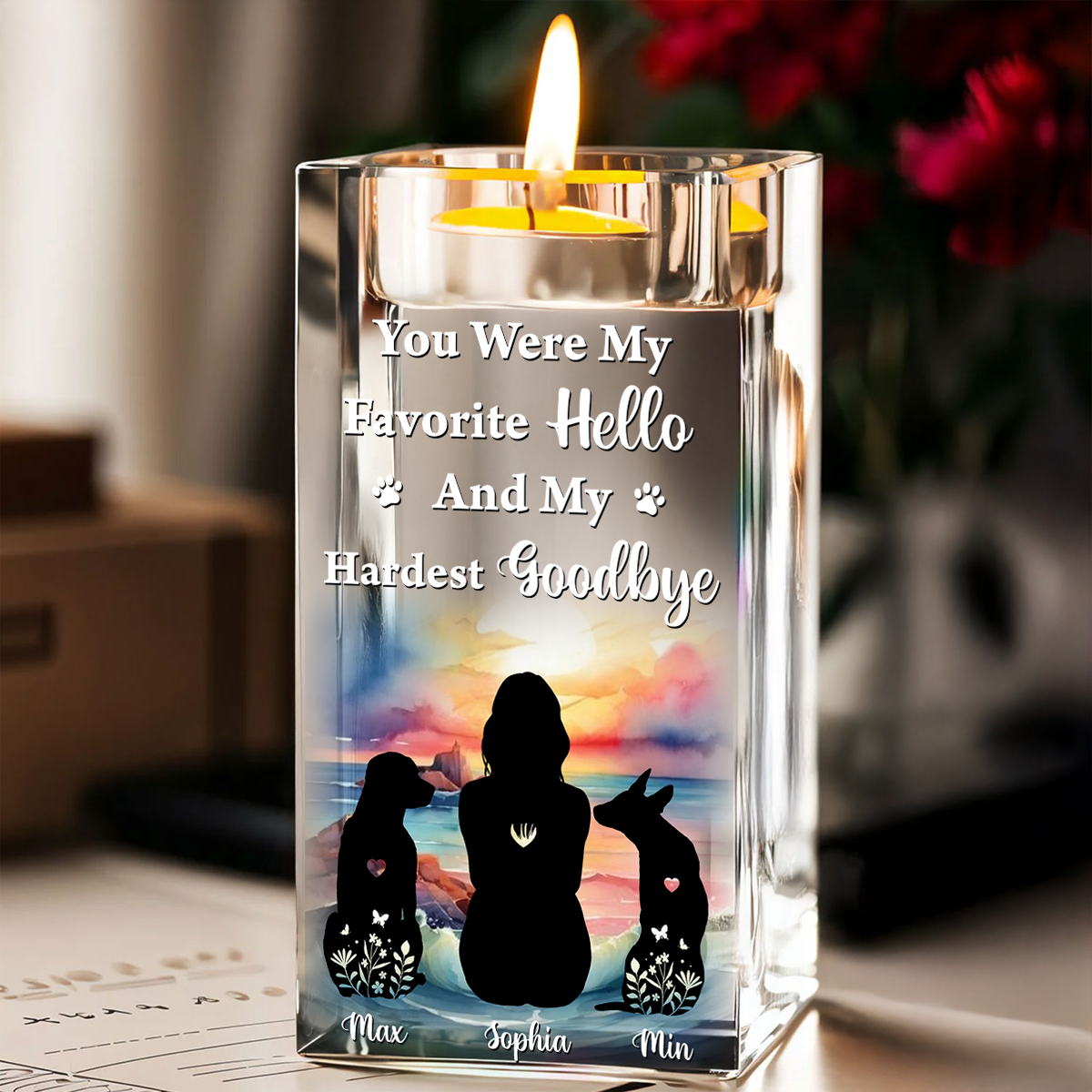 I Loved You Your Whole Life Memorial - Personalized Crystal Candle Holder