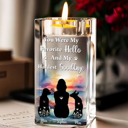 I Loved You Your Whole Life Memorial - Personalized Crystal Candle Holder