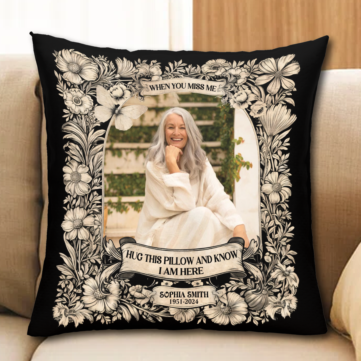 Have No Fear Hug This Pillow Black Pillow - Memorial Pillow