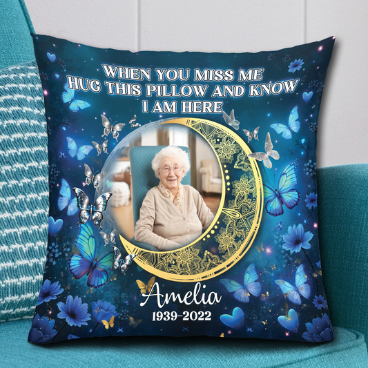 Have No Fear Hug This Pillow Butterfly Glitter Pillow - Memorial Pillow
