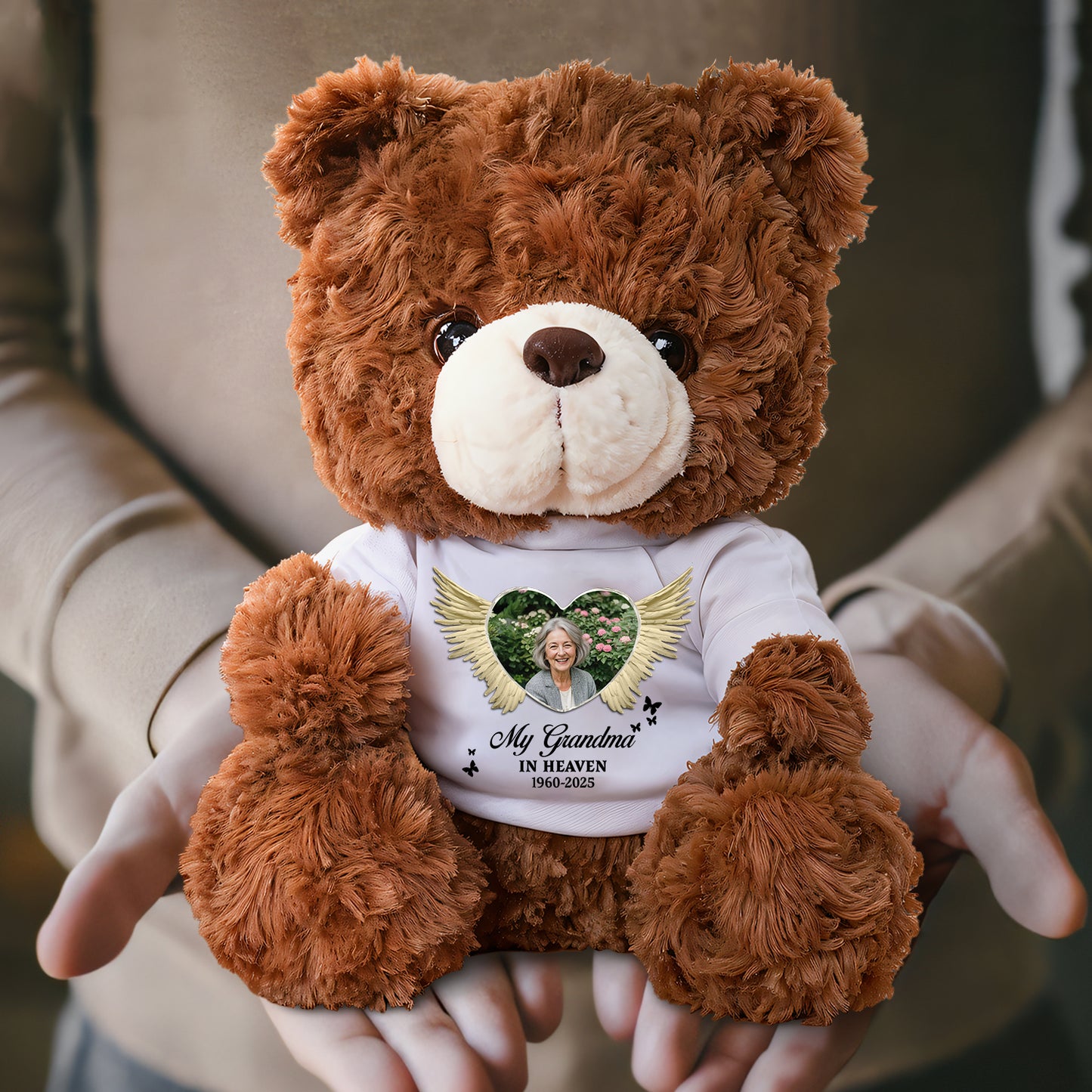 A Hug From Heaven - Memorial Personalized Custom Teddy Bear Plush