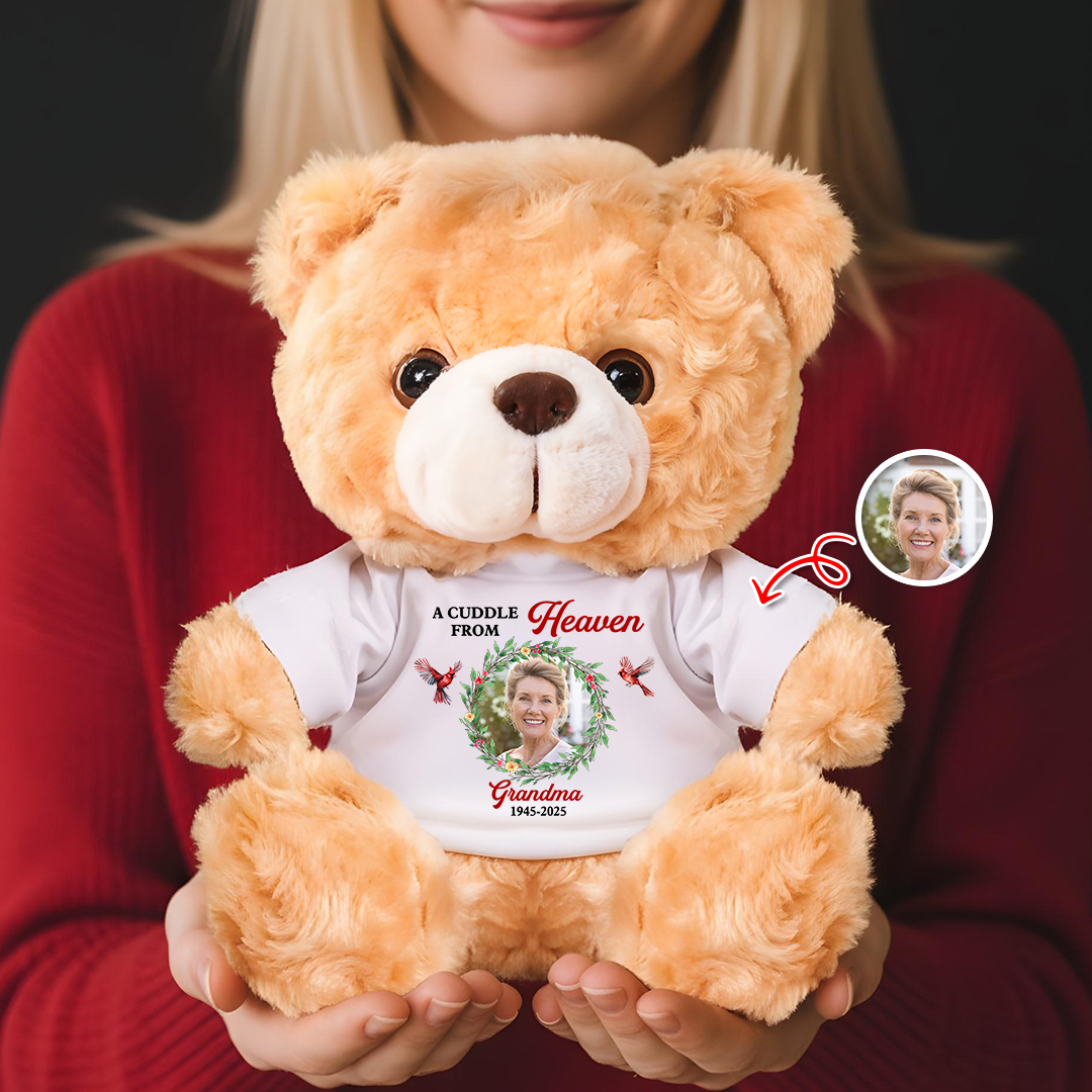 A Cuddle From Heaven - Memorial Personalized Custom Teddy Bear Plush
