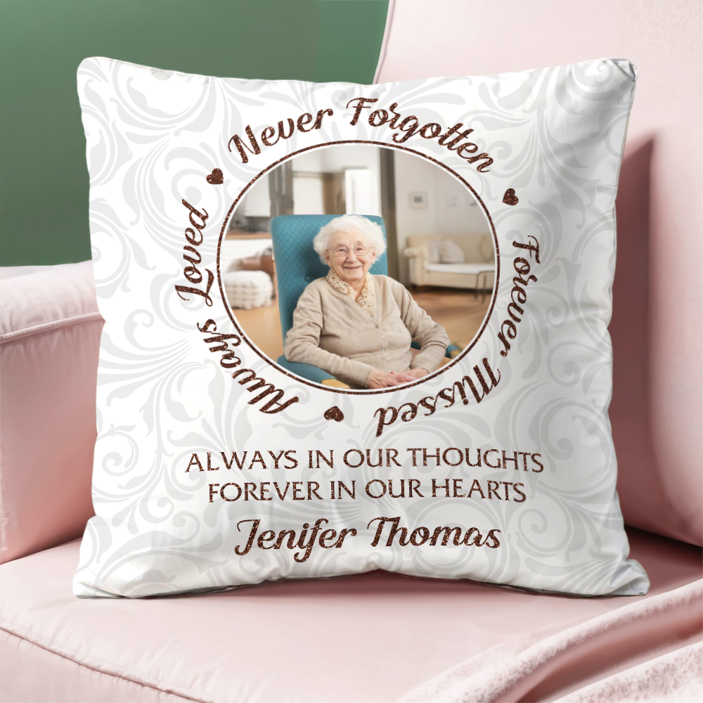 Custom Photo Always In Our Thoughts - Personalized Pillow