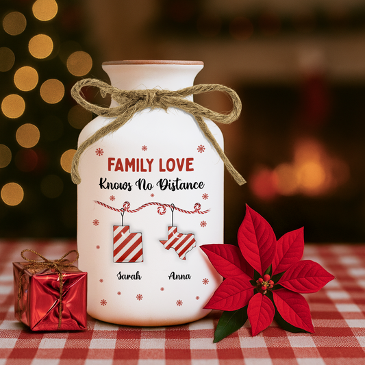 Family Distance Christmas Candy - Personalized Ceramic Flower Pot - Memorial Gift