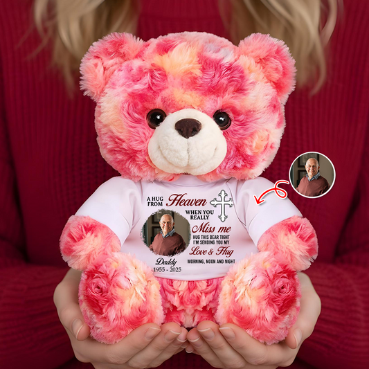 A Hug From Heaven Cross - Memorial Personalized Custom Teddy Bear Plush