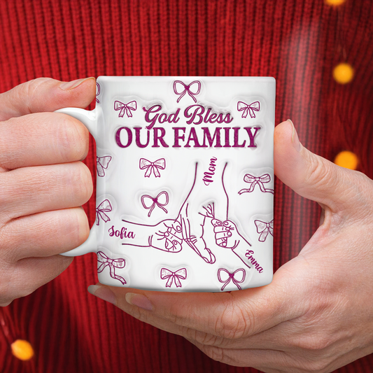 God Bless Our Family - Personalized Custom 3D Inflated Effect Mug