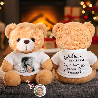 God Had You In His Arms Memorial Teddy Bear – Personalized Custom Plush Keepsake, Sympathy Gift, Remembrance Gift for Loss of Loved One