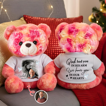 God Had You In His Arms Memorial Teddy Bear – Personalized Custom Plush Keepsake, Sympathy Gift, Remembrance Gift for Loss of Loved One