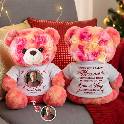 Always Loved Never Forgotten Glitter - Memorial Personalized Custom Teddy Bear Plush