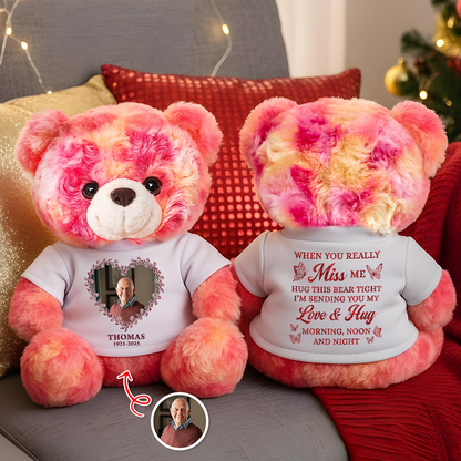 Hug This When You Miss Me - Personalized Memorial Custom Teddy Bear Plush
