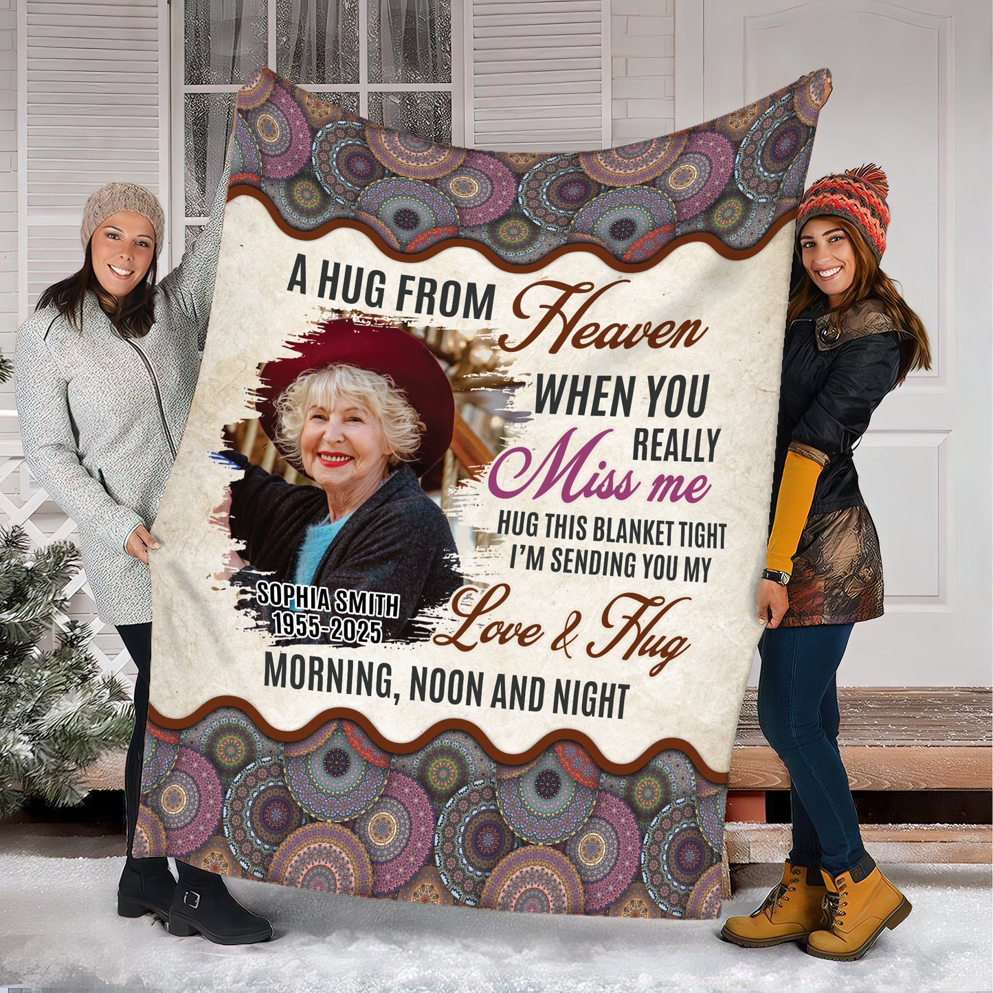 A Hug From Heaven - Memorial Personalized Custom Blanket Gift For Family Members