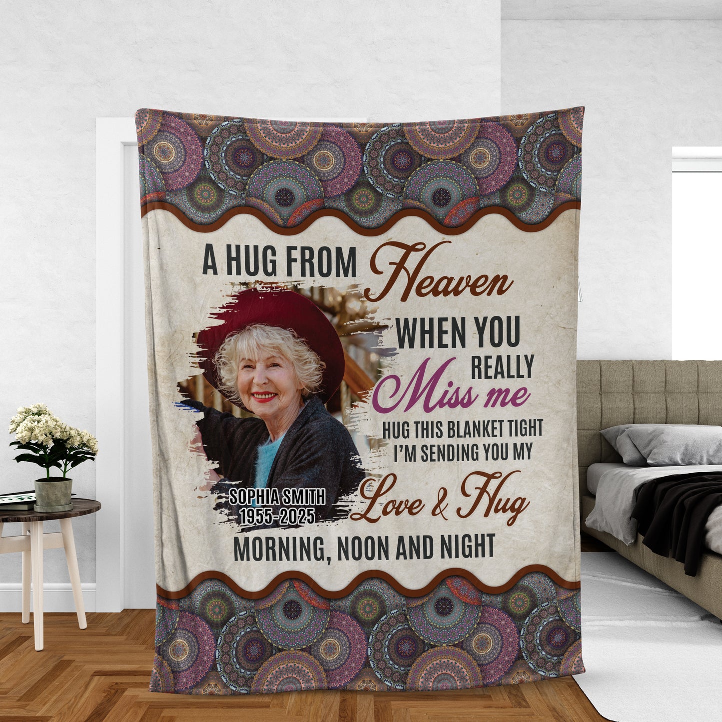 A Hug From Heaven - Memorial Personalized Custom Blanket Gift For Family Members