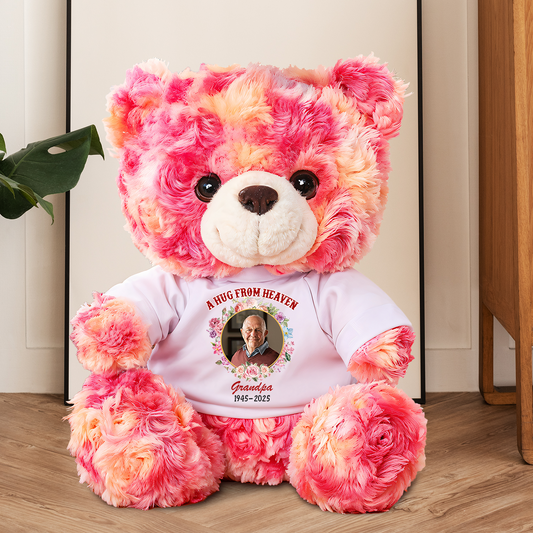Hug This Bear Custom Photo - Memorial Personalized Custom Teddy Bear Plush