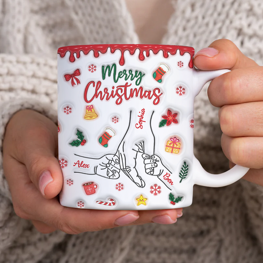 You Hold Our Hands, Also Our Hearts Christmas Mug - Personalized Custom 3D Inflated Effect Mug