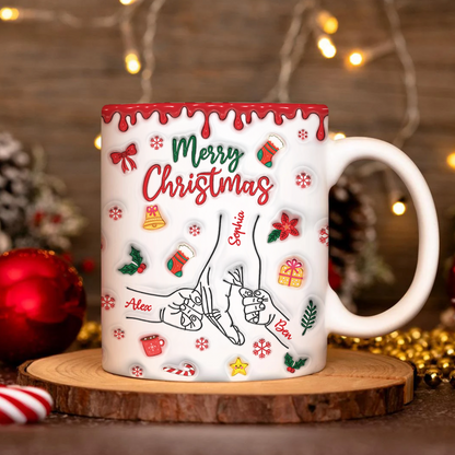 You Hold Our Hands, Also Our Hearts Christmas Mug - Personalized Custom 3D Inflated Effect Mug