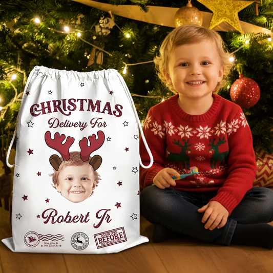 Christmas Delivery For Christmas Sack - Customized Canvas Drawstring Bags