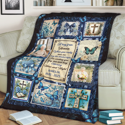 A Hug From Heaven Memorial Sympathy - Personalized Custom Blanket