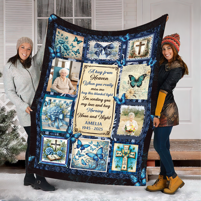 A Hug From Heaven Memorial Sympathy - Personalized Custom Blanket