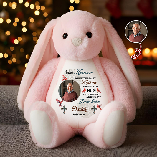 Hug This Bunny Mandala - Memorial Personalized Custom Bunny Plush - Sympathy Gift