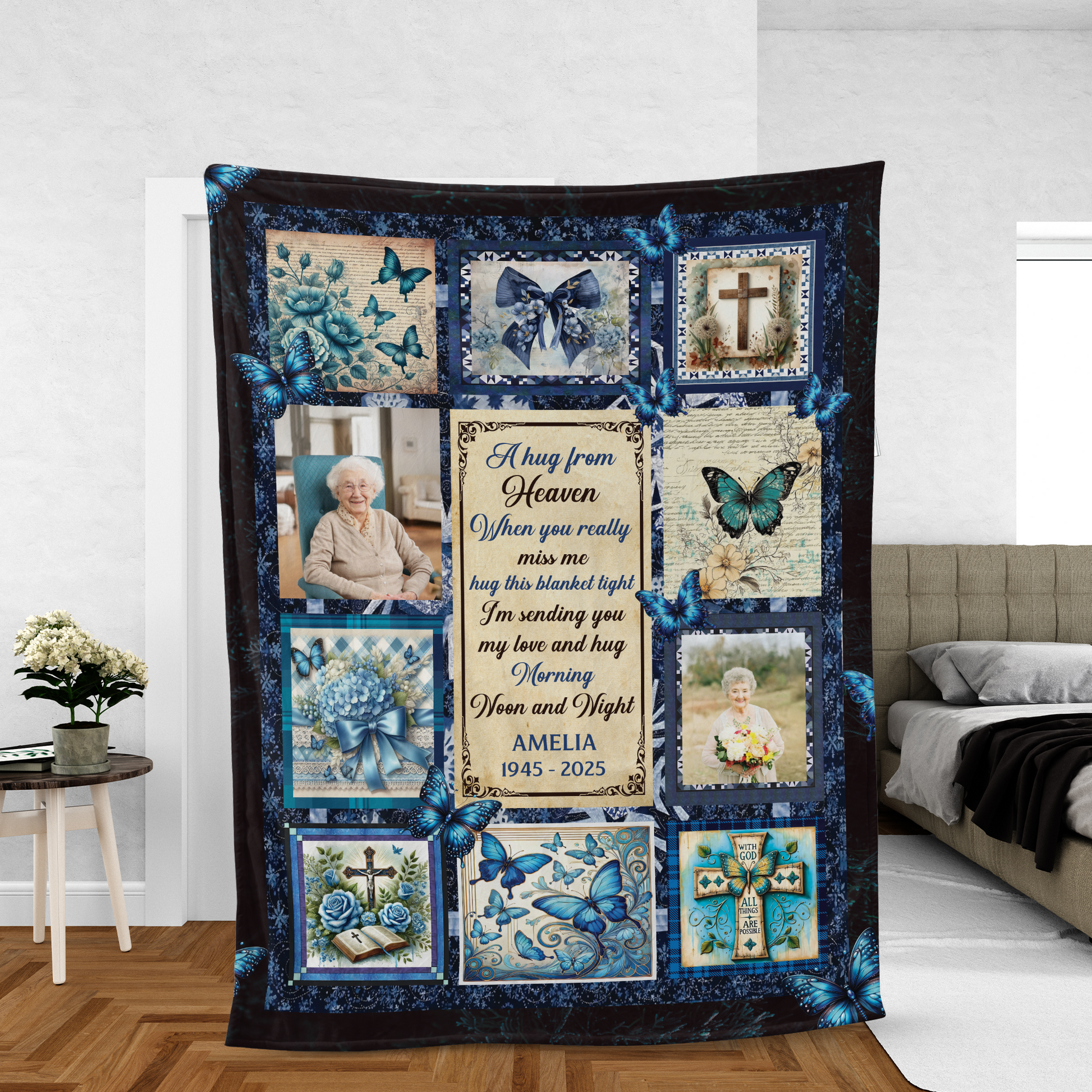A Hug From Heaven Memorial Sympathy - Personalized Custom Blanket