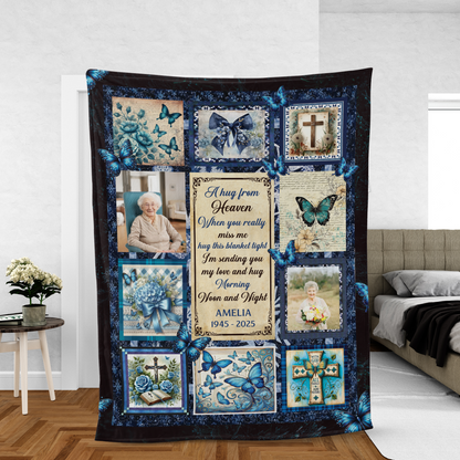 A Hug From Heaven Memorial Sympathy - Personalized Custom Blanket