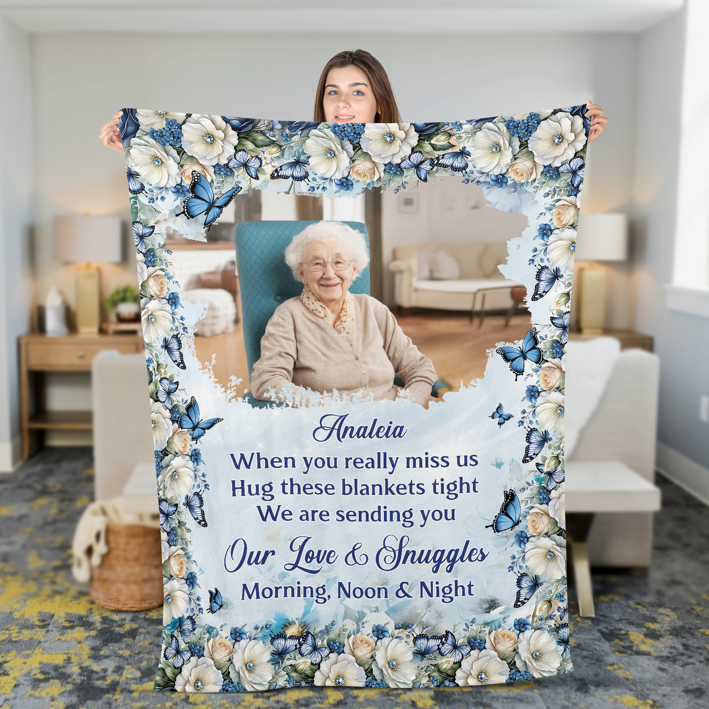 Hug This Flower Blanket - Personalized Custom Blanket