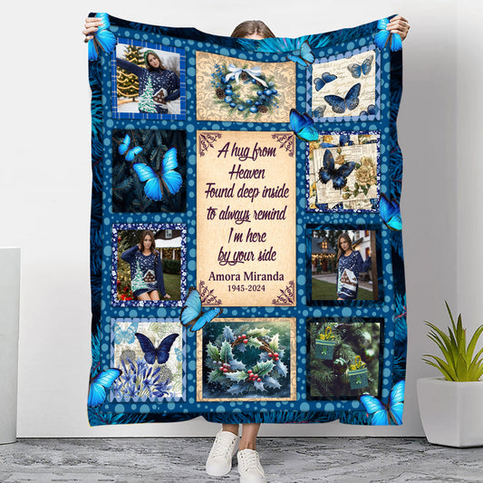 A Hug From Heaven - Memorial Personalized Custom Blanket Gift For Family Members