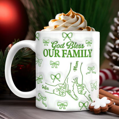 God Bless Our Family - Personalized Custom 3D Inflated Effect Mug