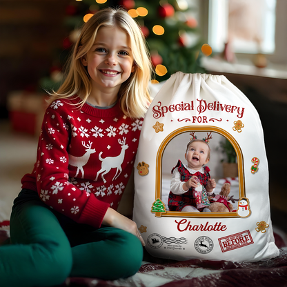 Christmas Delivery For Cookie Christmas Sack - Customized Canvas Drawstring Bags