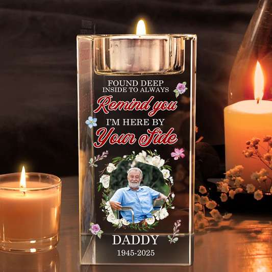 Custom Photo Your Life Was A Blessing Memorial - Personalized Crystal Candle Holder