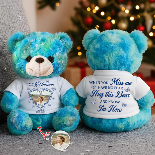 Forever In Our Hearts Wings - Memorial Personalized Custom Teddy Bear Plush