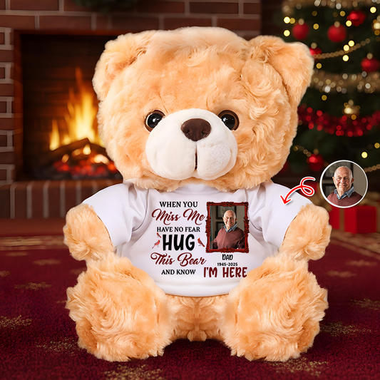 Memorial Miss Me Hug This Bear - Memorial Personalized Custom Teddy Bear Plush